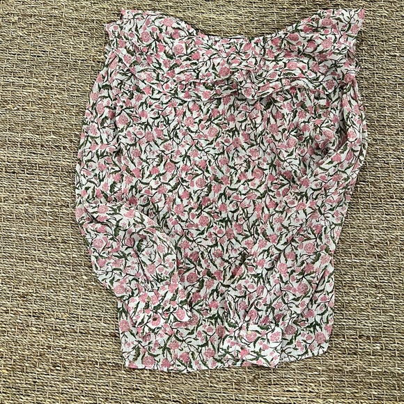 ZARA - Floral metallic print ruffle blouse size XS - Picture 9 of 11